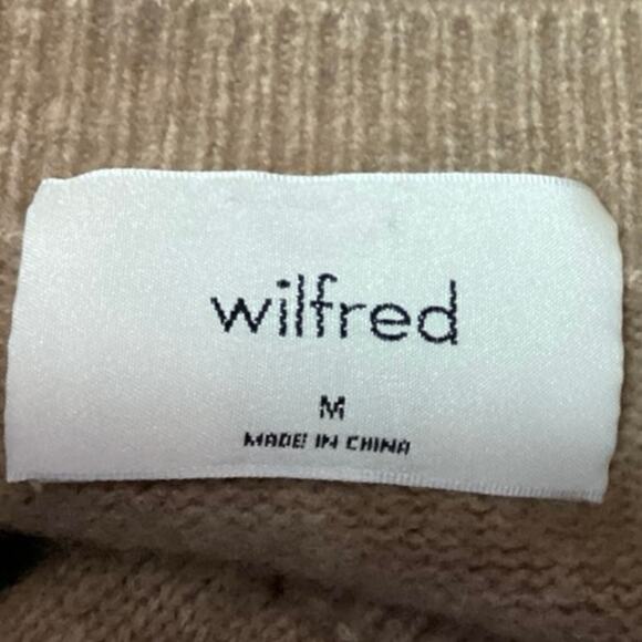 Aritzia Wilfred Brown V Neck Pocket Button Down Cardigan Sweater Top Size M - Picture 3 of 4